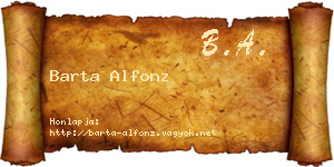 Barta Alfonz névjegykártya